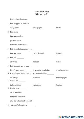 Test Inspire 2-Unité 1