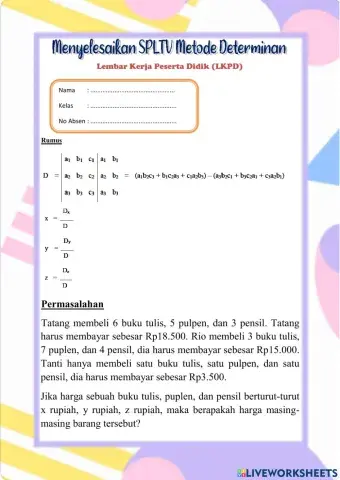 SPLT dengan Determinan