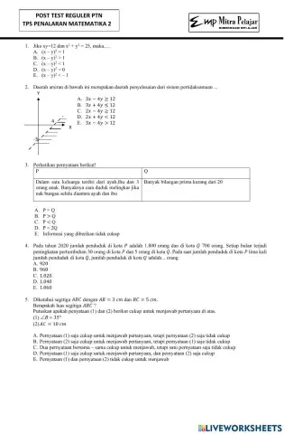 Post test penalaran matematika 2