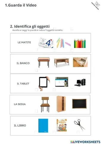 Gli oggetti della scuola 2
