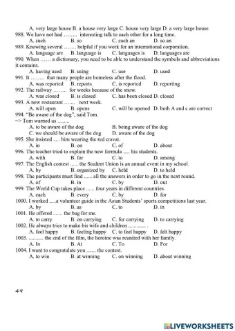 Practice for grade 12-13