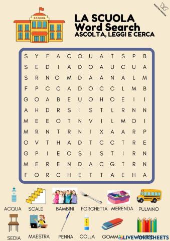 Gli oggetti scolastici