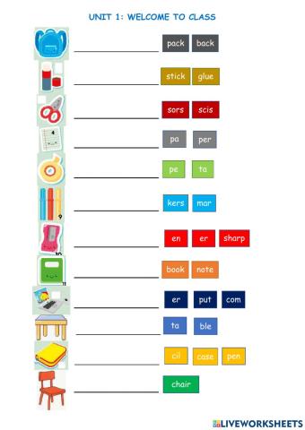 Vocabulary: school supplies