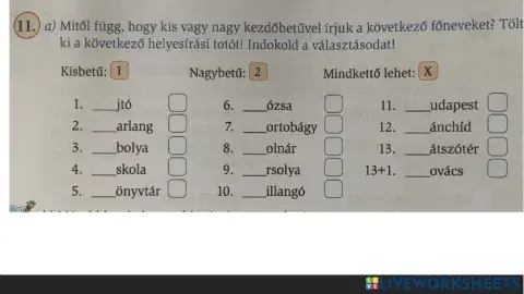 Ly és j illetve víz helyesírás