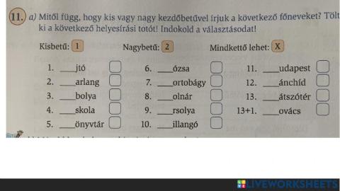 Ly és j illetve víz helyesírás