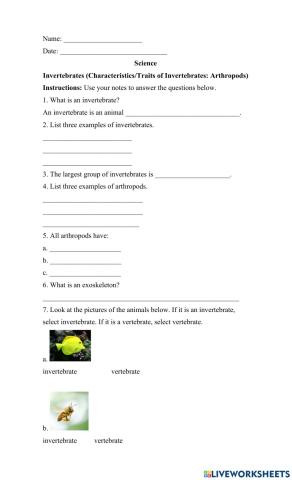 Invertebrates: Arthropods