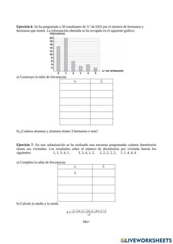 Tablas y parámetros estadisticos