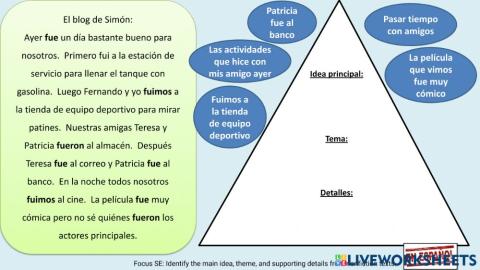 Actividades con amigos Spanish 2 reading activity