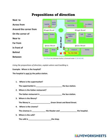 Prepositions of direction