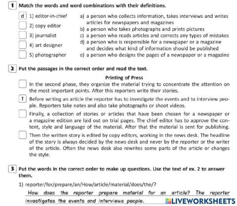 Nesvit 8. Planning a school newspaper