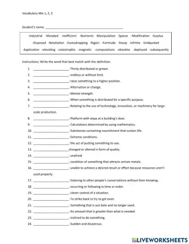 Mix Vocabulary september 2022