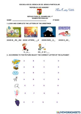 Repaso para el examen 1ºquim 2do grado