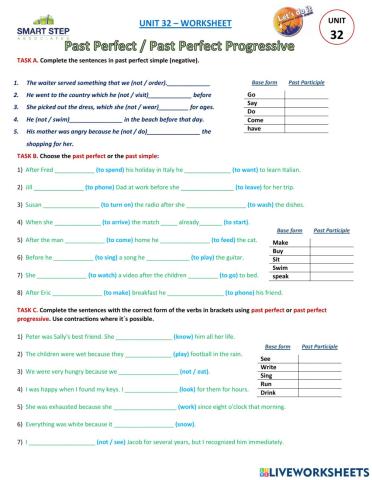 UNIT 32 - Past Perfect  - Neither
