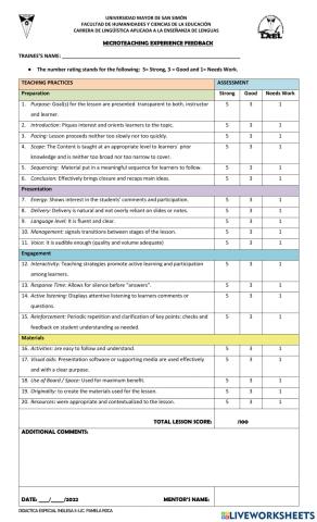 Microteaching experience