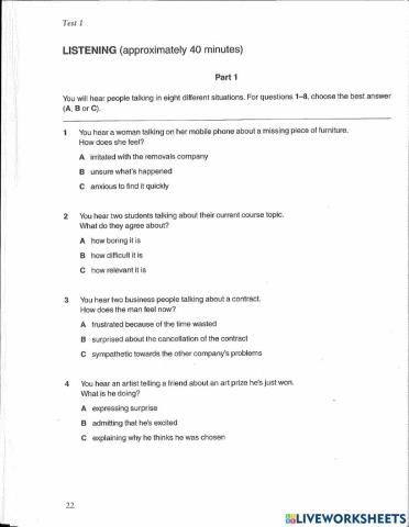 FCE- Listening mock test