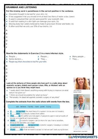 Usmp upper interm unit 8 grammar impersonal & personal structures
