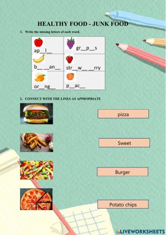 Healthy food - junk food