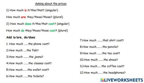 Asking about the prices