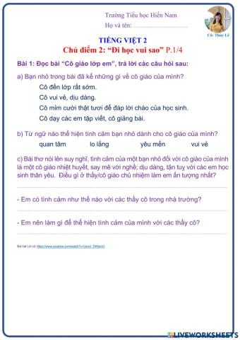 Tiếng Việt 2 (Tuần 5)