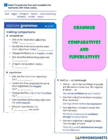 Comparatives and Superlatives - rule