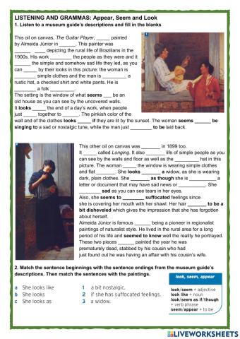 Usmp unit 9 grammar appear seem look