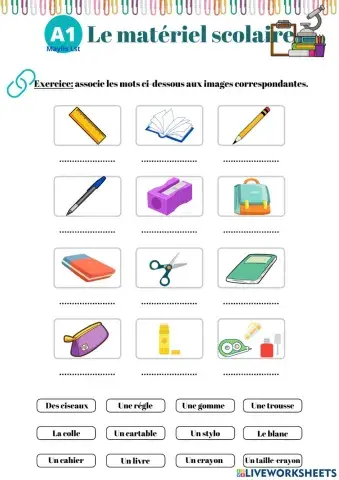 Le matériel scolaire