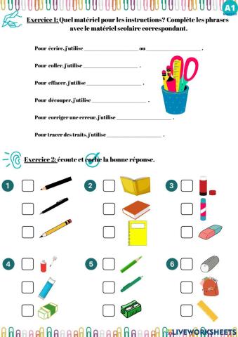 Le matériel scolaire