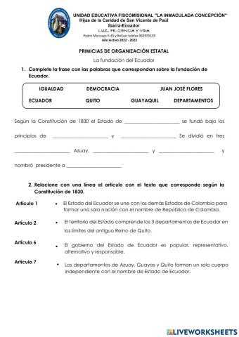 Primicias de la organización estatal