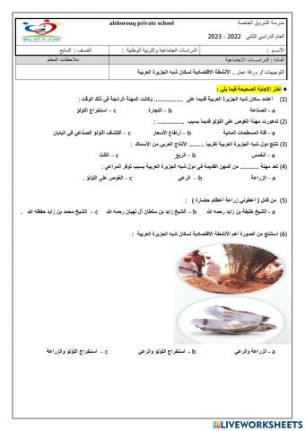 الأنشطة الاقتصادية