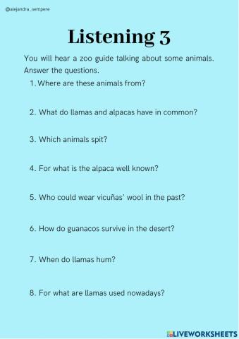 Listening 3 Camelid Family