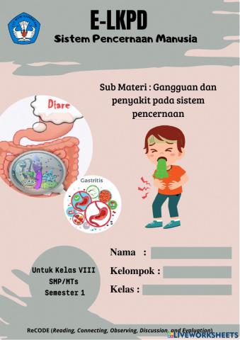 LKPD Sistem Pencernaan - Gangguan dan cara mengatasi-