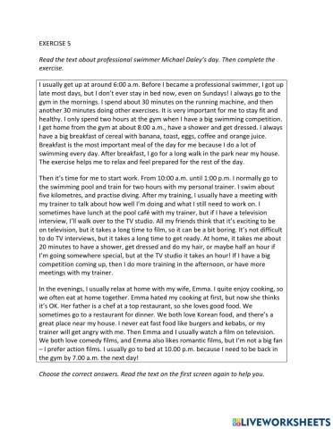 IE0, Unit 1, Reading and Writing, Exercise 5