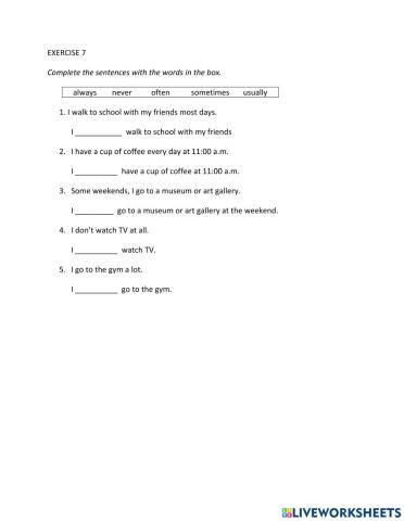 IE0, Unit 1, Reading and Writing, Exercise 7