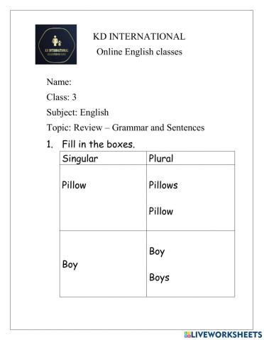 Grammar and Vocabulary