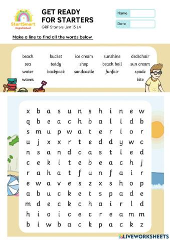 Beach Word Search