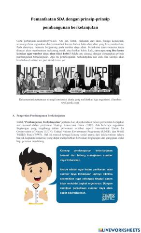 Pemanfaatan SDA dengan Prinsip pembangunan berkelanjutan