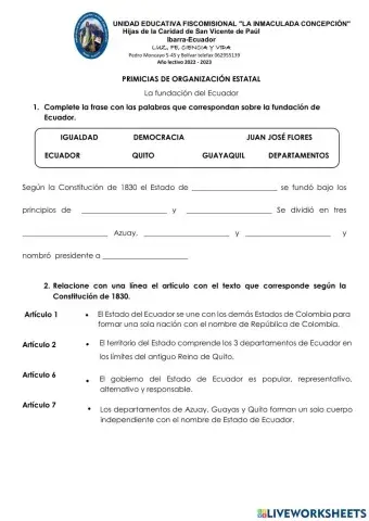 Primicias de organización estatal