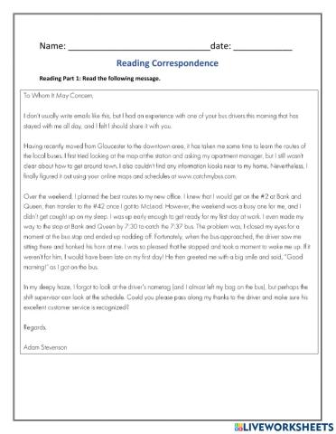 Reading Comprehension