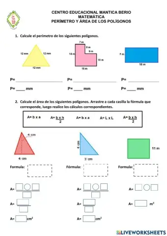 Área y perímetro de los polígonos