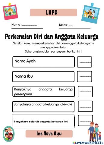 Perkenalan diri dan anggota keluarga