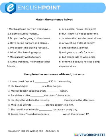 Speakout Elementary Writing: and, or, but