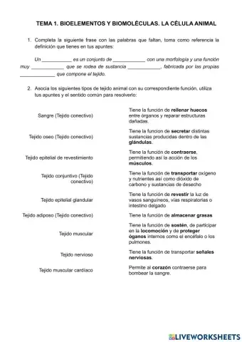 Tejidos, órganos, aparatos y sistemas