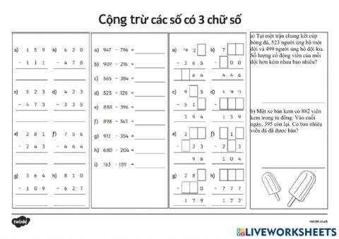 Ôn tập phép cộng trừ