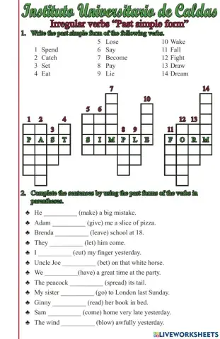 Past simple irregular verbs