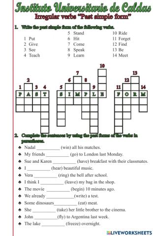 Past simple irregular verbs
