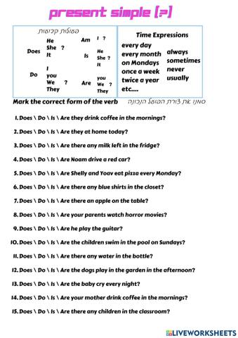 Present Simple Questions