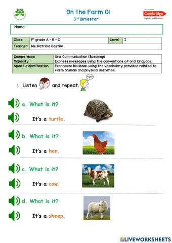 Unit 6 - On the farm