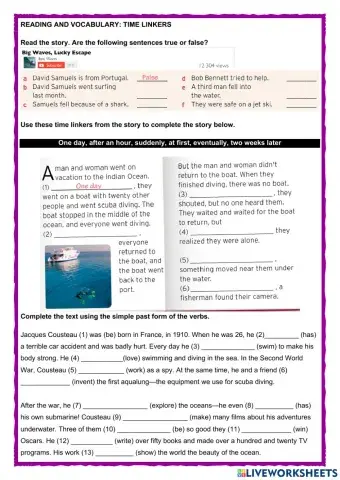 Usmp basic reading and vocabulary time linkers