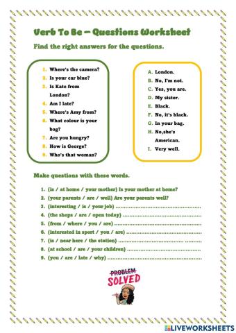 Verb to be - questions