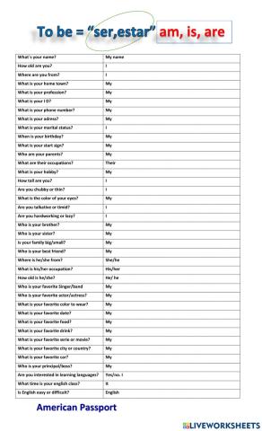 To be questions.amerpassport
